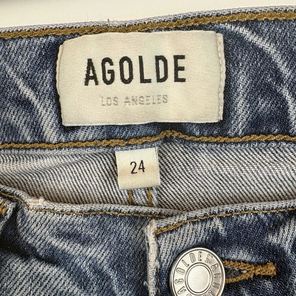 Agolde Distressed Size‎ 24 /0 Mid Rise Straight Crop Jeans  Kye 67640